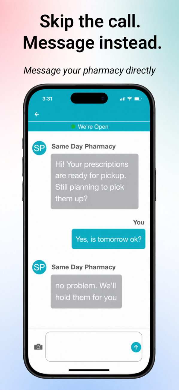 RxLocal secure messaging with your pharmacy